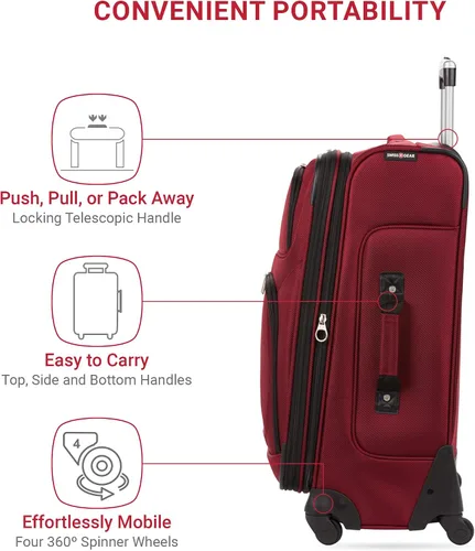 Miniatura 145 de SwissGear - Equipaje suave expandible Sion con ruedas, Negro