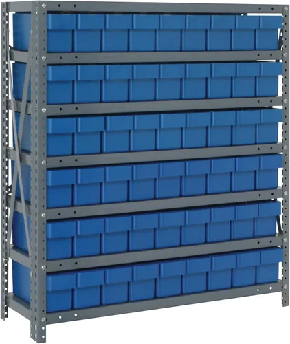 Miniatura 428 de Quantum QSBU-245BK Heavy Duty Shelving Unit with (7) Shelves and (24) QUS245 Black Bins for Garage Warehouse Storage Distribution 400 lb Load