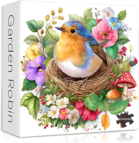 Miniatura 13 de Rompecabezas de Pájaros para Adultos de 1000 Piezas, Lindo Rompecabezas de Edredón de Jardín de Flores de Pájaros, Divertido Rompecabezas Floral