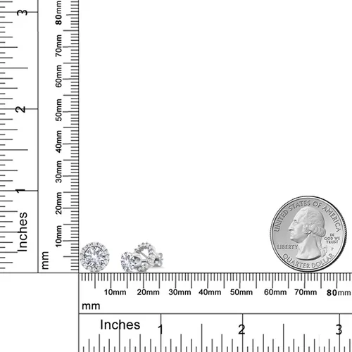 Miniatura 247 de Gem Stone King Aretes redondos de plata de ley 925 de 0.236 in con piedra natal extraíble para mujer
