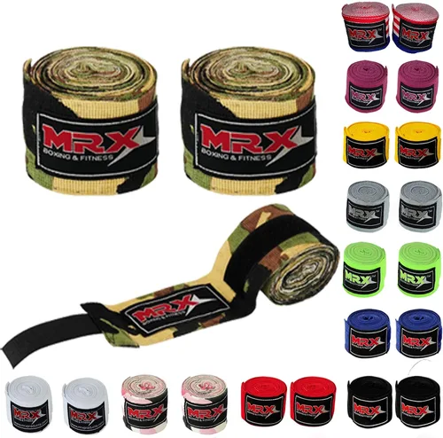 Miniatura 14 de MRX BOXING & FITNESS Boxing Hand Wraps Semi-Elalstic Multi Colors Great for MMA Boxing Muay Thai Kick Boxing Training 118, 160, 180 Length