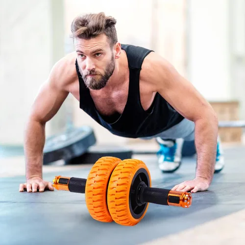 Miniatura 6 de Rueda de rodillo abdominal, rueda de ejercicio de entrenamiento de fuerza de 6 pulgadas para hombres, mujeres y principiantes, equipo de fitness
