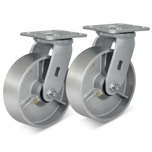 Miniatura 33 de Ruedas giratorias de 4 x 2 pulgadas, ruedas industriales resistentes, ruedas giratorias con rodamiento de rodillos - Ruedas de hierro fundido