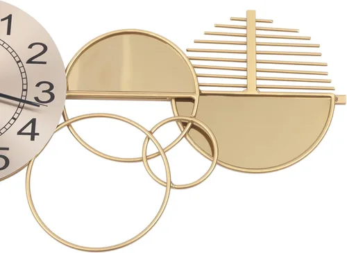 Miniatura 5 de Reloj de pared grande, 33 pulgadas de largo x 17 pulgadas de alto, moderno reloj de pared silencioso con esfera dorada, reloj retro de metal
