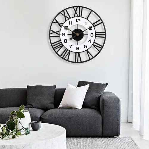 Miniatura 7 de Relojes de pared decorativos de metal de 16 pulgadas, silenciosos sin tictac, de calidad, con movimiento de cuarzo, operados con pilas, reloj grande