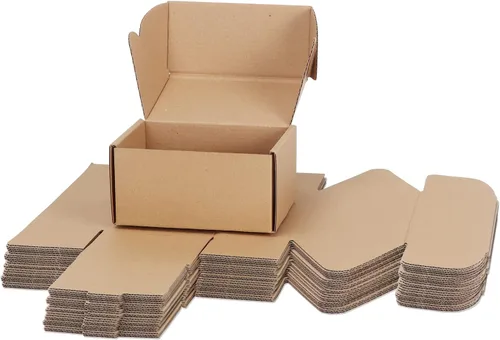 Miniatura 14 de PHAREGE - Paquete de 25 cajas de envío de 6 x 6 x 2 pulgadas, cajas de cartón corrugado marrón, cajas de correo pequeñas para embalaje de pequeñas