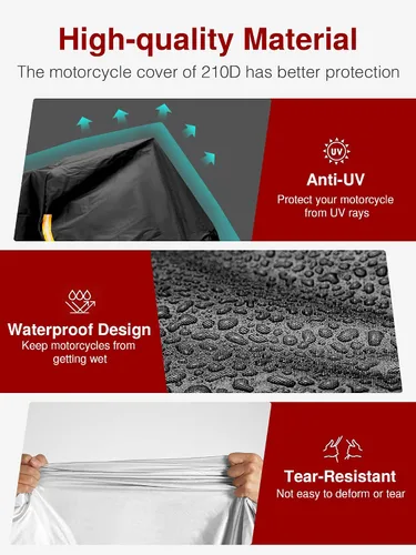 Miniatura 4 de Puroma Funda para Motocicleta de Servicio Pesado, Funda para Scooter Impermeable para Exteriores, Protección Universal de Calidad para Todas