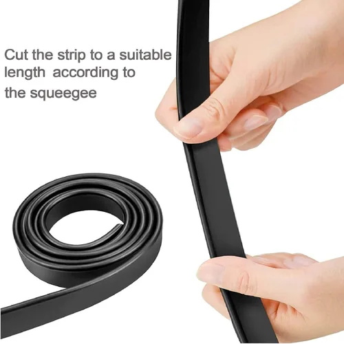 Miniatura 3 de Escobilla de goma de silicona de repuesto para puertas de ducha, ventanas, limpieza de vidrio, 41 pulgadas Negro