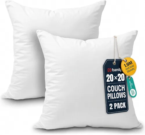 Miniatura 18 de Foamily Juego de 4 rellenos para almohada hipoalergénicas de primera calidad, con forma cuadrada de poliéster, estándar, blancos