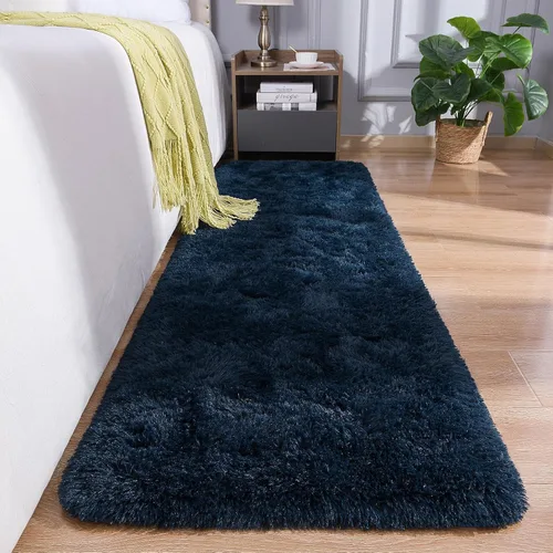 Miniatura 28 de DETUM Alfombra pequeña de 2 x 3 pies para dormitorio, Kicthen entrada, pasillo, lavable, antideslizante, color borgoña, alfombras de felpa
