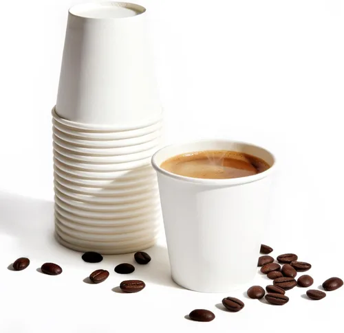 Miniatura 9 de TashiBox Vasos de papel para bebidas calientes blancas de 12 onzas, 120 unidades, tazas de café de papel desechables