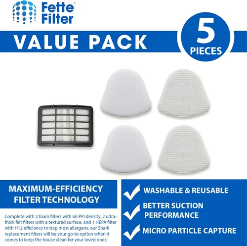 Miniatura 2 de Fette Filter Filtros para Shark Vacuum Navigator Lift-away ZU503AMZ, NV350, NV351, NV352, NV355, NV356E, NV357, NV360, NV370, NV391, UV440, UV490