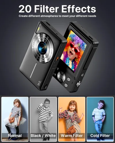 Miniatura 4 de Cámara digital, la última cámara digital FHD 1080P para adolescentes con tarjeta SD, cámaras antisacudidas y disparos, cámaras portátiles con zoom