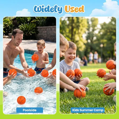 Miniatura 8 de Shindel 6 piezas de pelotas de baloncesto mini, pelotas de goma hinchables de 4.7 pulgadas con bomba para mini aro para niños, juego en interiores