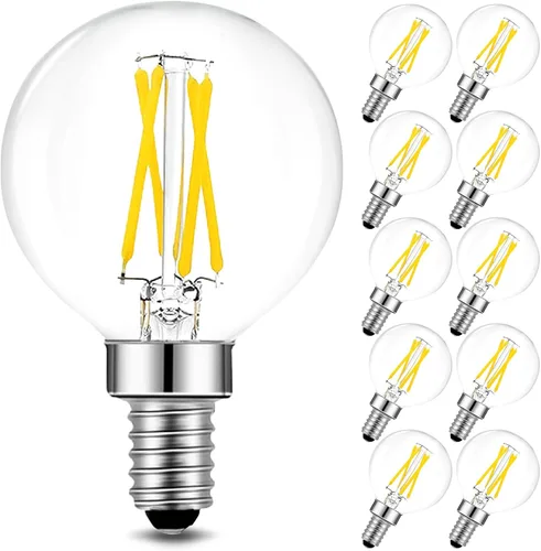 Miniatura 12 de F15 - Bombilla LED regulable de 4 W, base E26 de 2700 K, luz blanca cálida de vidrio arrugado para lámpara de techo para ventilador de techo, 2700k