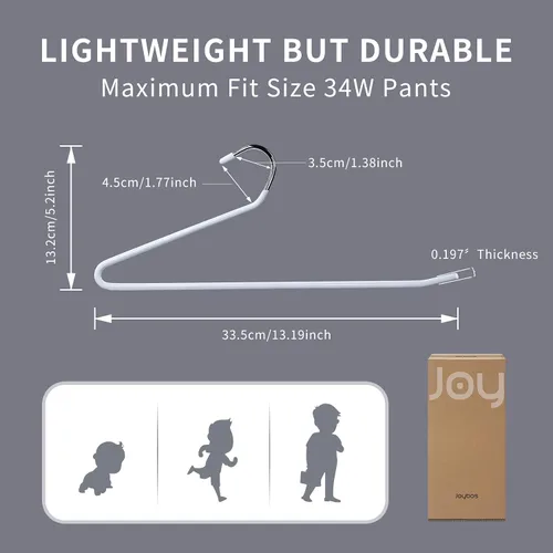 Miniatura 6 de JOYBOS - Colgadores para jeans para armario, 10 unidades - Percha que ahorra espacio para pantalones - Estante de ropa de acero inoxidable