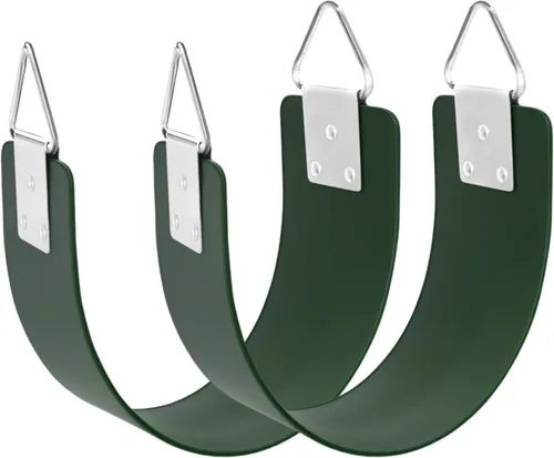 Miniatura 9 de Asiento de columpio de 2 piezas con anillo triangular de metal de 30.4 x 5.9 pulgadas, soporta 300 libras, juego de columpio resistente, accesorios