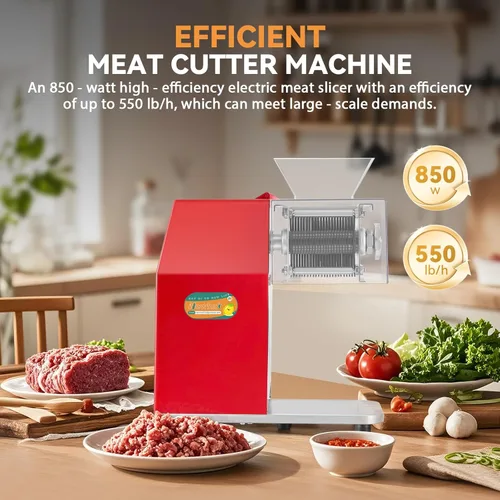 Miniatura 2 de Newhai - Máquina de corte de carne de 850W, máquina comercial para cortar carne de 10mm de alta resistencia, cortadora de carne y trituradora