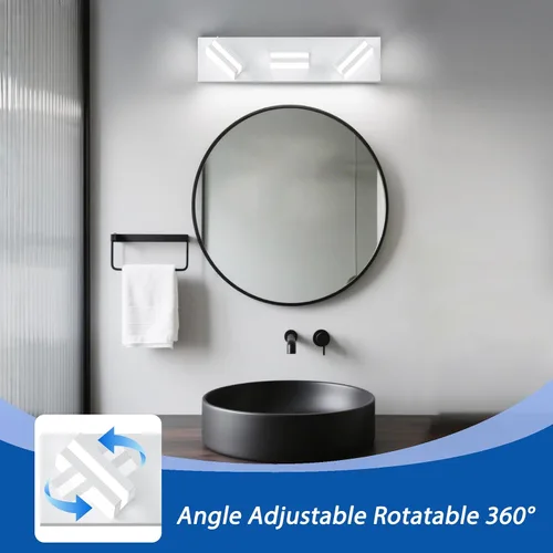 Miniatura 2 de IZORRO Luces LED modernas para baño (8 luces, regulables), iluminación de pared acrílica blanca mate, luces de tocador para baño sobre espejo, 6000