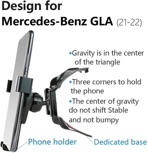 Miniatura 6 de Musttrue - Soporte de teléfono de coche para Mercedes Benz GLA 2021 2022 2023 2024 2025 Clase Auto Accesorios Soporte de navegación Decoración