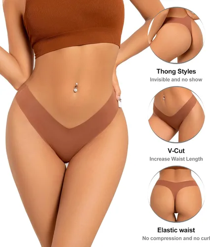 Miniatura 4 de ULTREAGLE Bragas sin costuras para mujer, cómodas, transpirables, paquete de 6