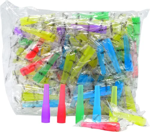 Miniatura 7 de 100 puntas desechables para cachimba, puntas de boca de shisha de plástico multicolor de grado alimenticio, boquillas de cachimba envueltas