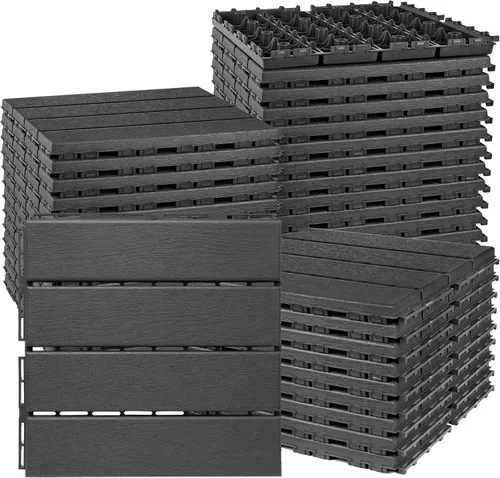 Miniatura 7 de ToLanbbt Cojín modular entrelazado 8P de 11.8 x 11.8 pulgadas, agujeros de drenaje de goma entrelazados antideslizantes para cubierta, ducha