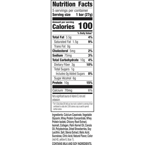 Miniatura 2 de Protein One Barras de proteína de 90 calorías, chispas de chocolate, aptas para Keto, 5 unidades, 4.8 onzas (paquete de 12)