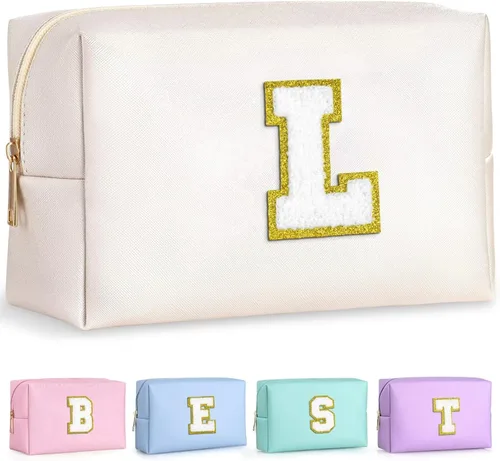 Miniatura 126 de TOPEAST - Bolso de maquillaje para mujer, G Blanco nacarado-rosa