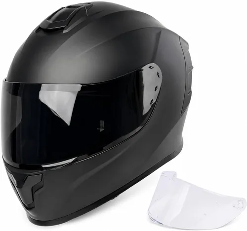 Miniatura 10 de Orthrus Casco de motocicleta de cara completa para adultos, hombres y mujeres, aprobado por DOT, casco de motocicleta de calle con visera tintada