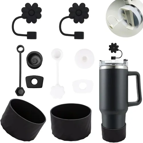 Miniatura 9 de Stanley Cup Accessories9 unidades, 4 tapas de pajilla, 2 tapones cuadrados para derrames, 2 tapones redondos de fugas, 1 bota de silicona