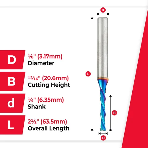 Miniatura 4 de Amana Tool Spektra Extreme Tool Life - Broca de carburo sólido con recubrimiento en espiral, 46125-K, 1/8 de diámetro x 13/16 CH x vástago de 1/4