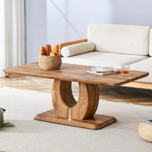 LKTART Mesa de Centro Rectangular para Sala de Estar, Mesas de Centro de Imitación de Mármol con Almacenamiento, Base Moderna Estable Mesa de Centro