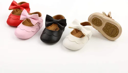 Miniatura 7 de Zapatos de bebé de primera calidad para niña, zapatos planos para caminar, suela suave, zapatos de princesa Mary Jane, zapatos de vestir de boda