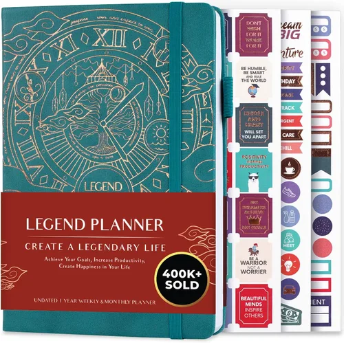 Miniatura 15 de Planificador Legend – planificador de vida semanal y mensual sin fecha para alcanzar tus objetivos y vivir feliz. Cuaderno organizador, diario