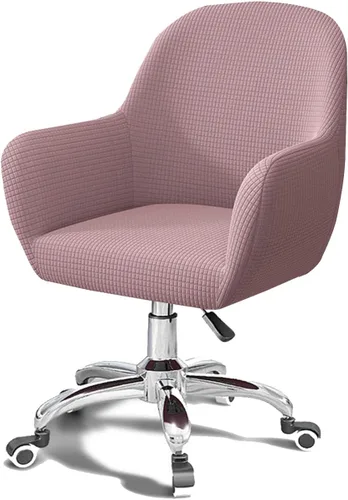 Miniatura 9 de Funda para silla de computadora de oficina, 2 piezas con brazos giratorios y respaldo curvado, funda para silla de comedor, estilo moderno