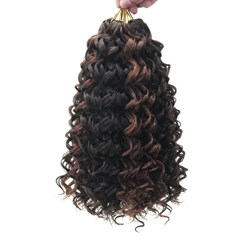 Miniatura 45 de QRHSUKA - Mechones rizados con ganchillo GoGo, cabello ondulado con ganchillo de agua para mujeres, sintético gris, trenzado bohemio, trenza de onda