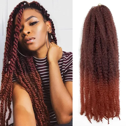 Miniatura 31 de Cabello trenzado Marley Twist de 18 pulgadas, extensiones sintéticas suaves, esponjosas y versátiles para estilos de aspecto natural, perfecto