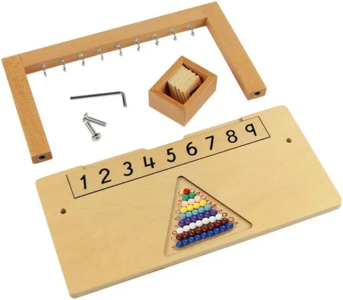 Miniatura 2 de Montessori - Percha para escaleras de cuentas de color con cuentas/percha de cuentas para adolescentes con cuentas, material de aprendizaje