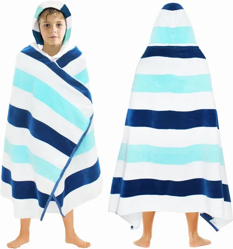 Miniatura 18 de ORIGINAL KIDS Toalla de baño con capucha, 100 % algodón de rizo grande con capucha para niños, toalla de playa para ducha de niños pequeños, toalla