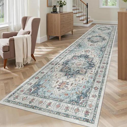 Miniatura 831 de Madane Tapete lavable de 2 x 10 pies para pasillo, cocina, recibidor, clásico, suave, antideslizante para interiores, casa de campo, baño, sala