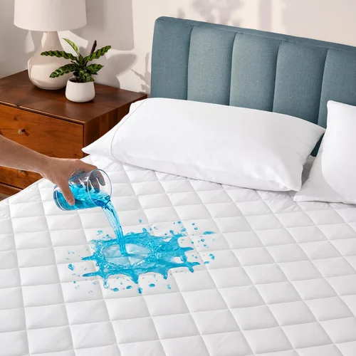 Miniatura 14 de Bare Home Protector de colchón acolchado impermeable Twin – Almohadilla de colchón refrescante – Protege contra derrames – Fácil lavado – Funda