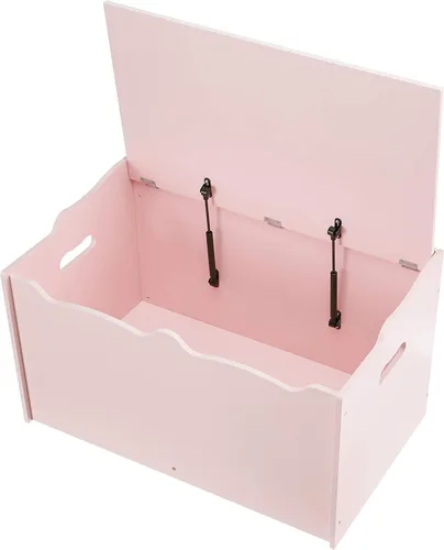 Miniatura 4 de Amazon Basics Caja de juguetes para niños, baúl organizador de madera, rosa, 30 x 18 x 19 pulgadas