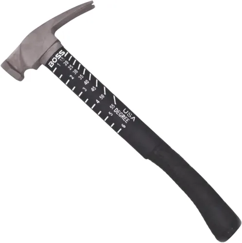 Boss Hammer Martillo de Titanio Ti64 de Grado de Construcción de 12 oz con Mango de Fibra de Vidrio Tough-Fiber que Absorbe Impactos - Agarre