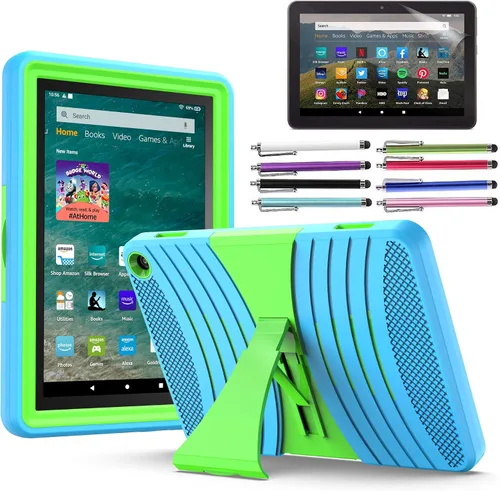 Miniatura 6 de EpicGadget Funda híbrida resistente para Amazon Fire HD 8 / Fire HD 8 Plus (12ª generación, lanzada en 2022) con función atril + 1 protector