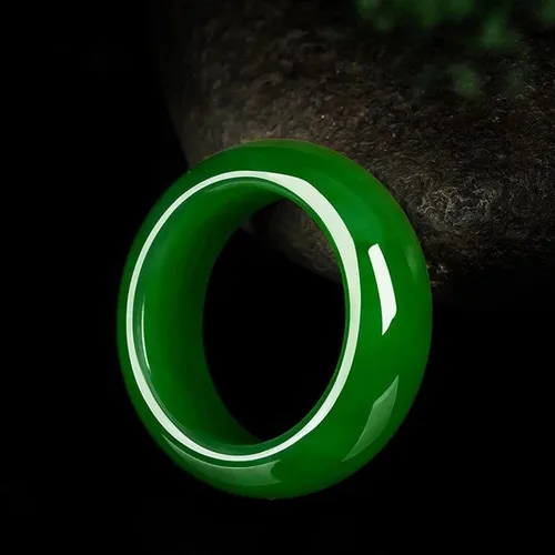Miniatura 5 de Anillo de jade - Jade hetian verde naturalblanco, anillos de jade verde para mujeres y hombres, joyería de jade, regalos para mujeres