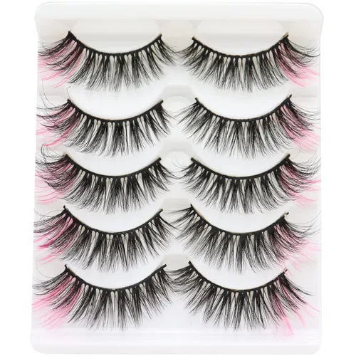 Miniatura 10 de DAODER Pestañas postizas de colores, pestañas postizas esponjosas con color azul, de 0.55 a 0.63 pulgadas, rizo C medio, volumen completo, pestañas
