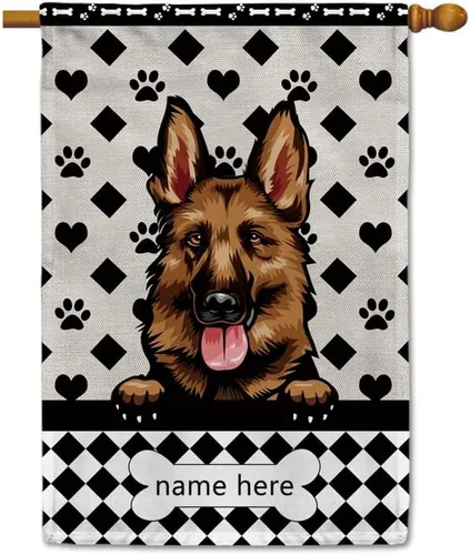Miniatura 33 de Bandera personalizada de jardín para perro, lindo perro salchicha salchicha, lunares, búfalo, bandera a cuadros para decoración del hogar al aire