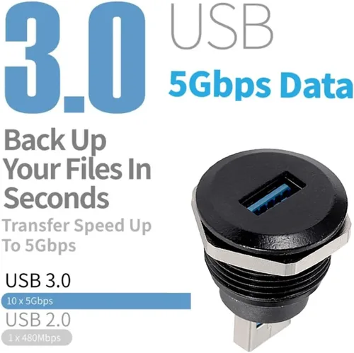 Miniatura 3 de PENGLIN 2 conectores USB 3.0, conector de conversión USB macho a hembra, adaptador de extensión de montaje en panel USB3.0 para transferencia