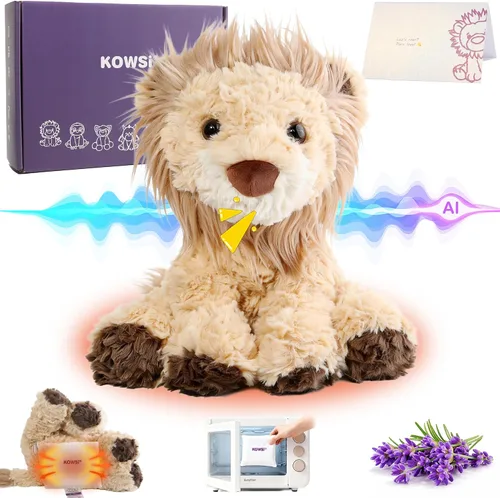 Miniatura 10 de KOWSI® AI ChatGPT - Peluche interactivo de unicornio parlante, 1.4 libras, calentable para microondas con almohadilla térmica de turmalina lavanda